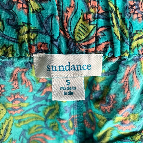 SUNDANCE Vibrant Reef Pants Teal Blue Pink Pattern Print Small - Picture 3 of 4